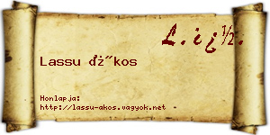 Lassu Ákos névjegykártya